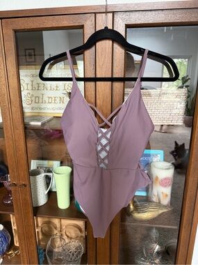 Dippin' Daisy's Mauve Crisscross One-Piece Swimsuit